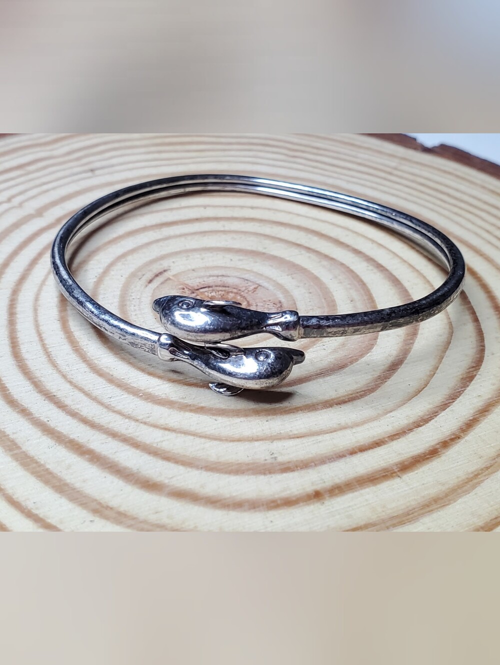 Vtg. Dolphin Bangle Bracelet